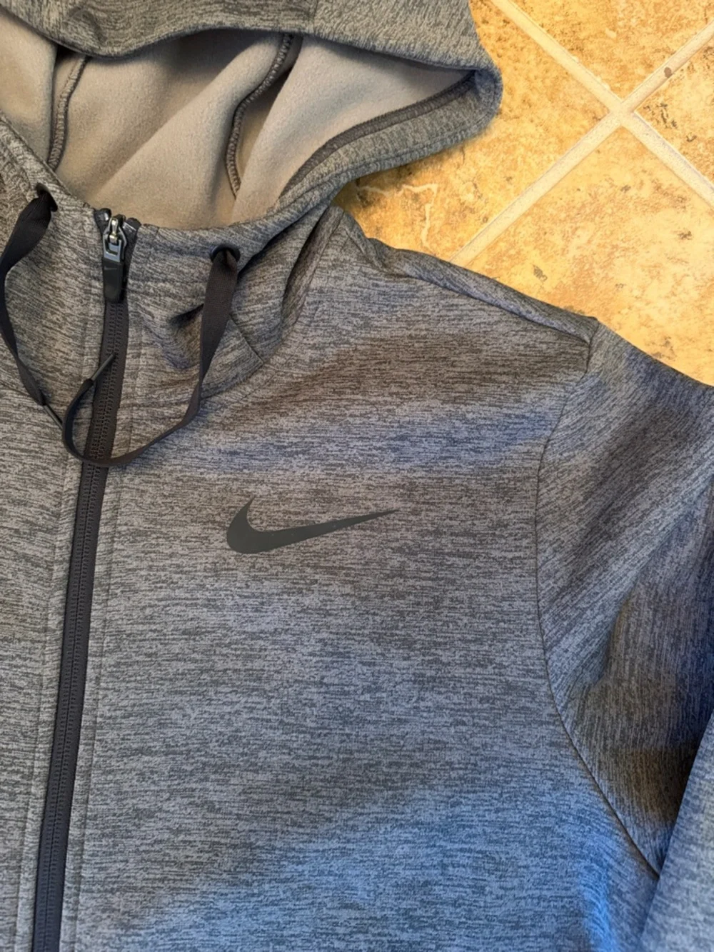 Nike Men's Dark Gray Full-Zip Hooded Performance Jacket size small